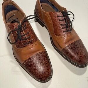 Thomas & Vine Lincoln Wingtip Oxford Cognac - SIZE 8.5 MENS